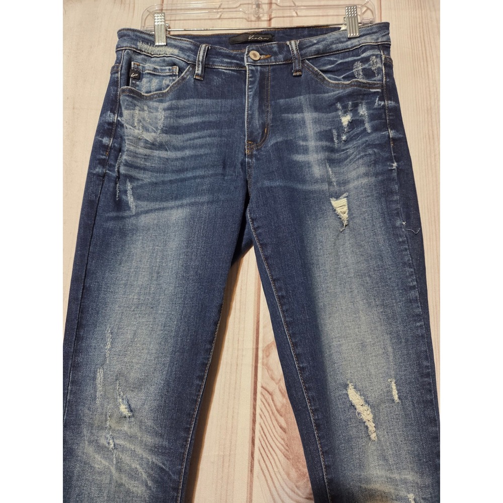 KanCan Estilo Distressed Skinny Jeans Dark Wash Ripped Denim Size 29 - Picture 3 of 6